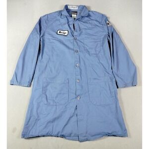 Bulwark FR Lab Coat Mens Medium Blue Flame Resistant Workwear Shop Overcoat